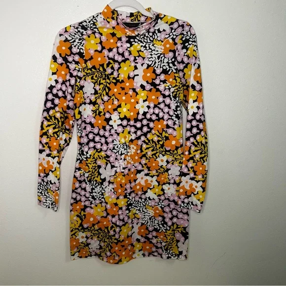 Ted baker floral bodycon style long sleeve dress